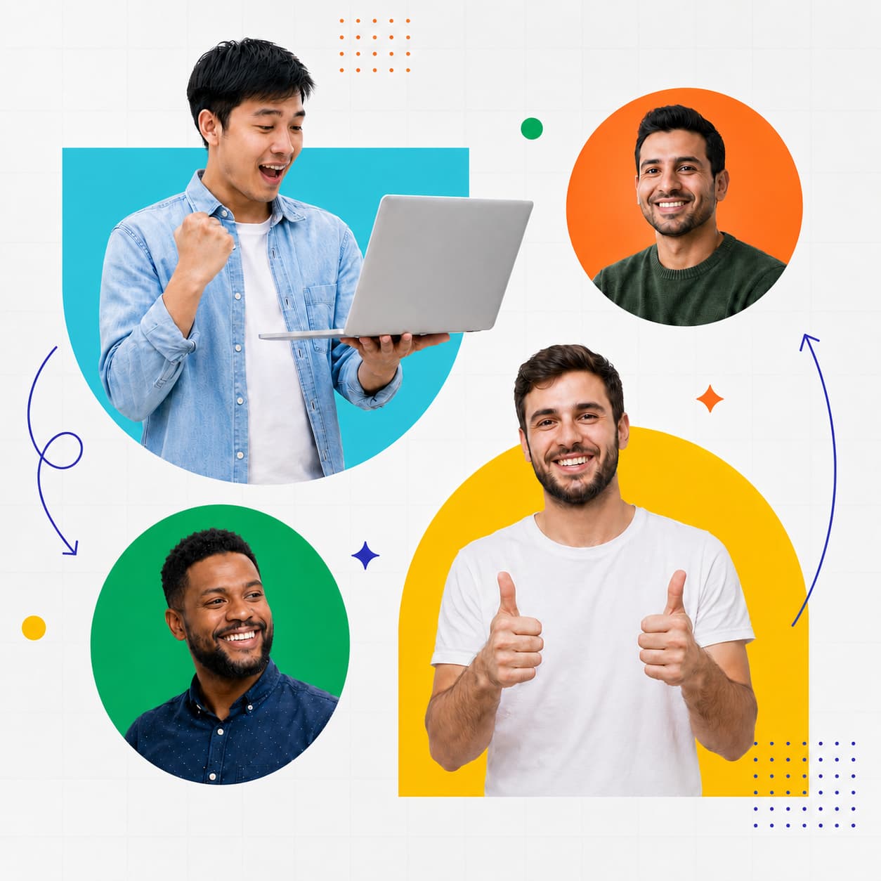 Equipe colaborando com filas de atendimento centralizadas